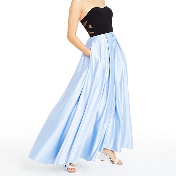 Blondie Nites Dresses & Skirts - NWT BLONDIE NITES Blue and Black Formal Strapless Prom dress- Size 7